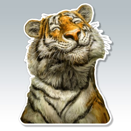 Smiling Tiger Sticker
