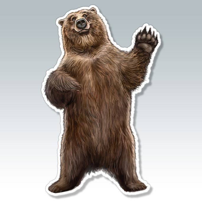 Waving Bear Sticker